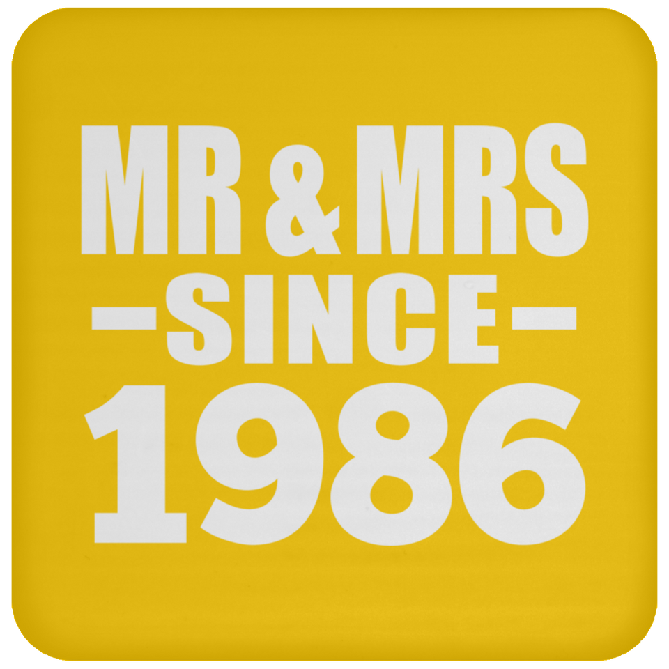 38th Anniversary Mr & Mrs Since 1986 - Drink Coaster