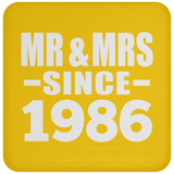 38th Anniversary Mr & Mrs Since 1986 - Drink Coaster