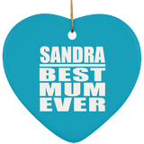 Sandra Best Mum Ever - Heart Ornament