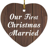 Our First Christmas Married - Heart Ornament D