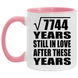 88th Anniversary Square Root of 7744 Years Still In Love - 11oz Accent Mug Pink