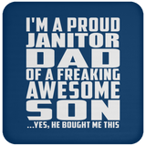 Proud Janitor Dad Of Awesome Son - Drink Coaster