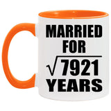 89th Anniversary Married For Square Root of 7921 Years - 11oz Accent Mug Orange