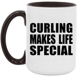 Curling Makes Life Special - 15oz Accent Mug Black