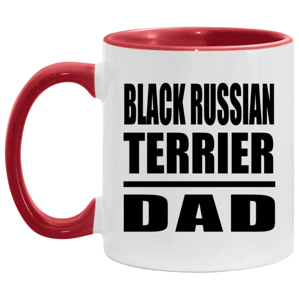 Black Russian Terrier Dad - 11oz Accent Mug Red