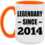 10th Birthday Legendary Since 2014 - 15oz Accent Mug Orange