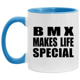 BMX Makes Life Special - 11oz Accent Mug Blue