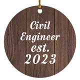 Civil Engineer Established Est. 2023 - Circle Ornament D