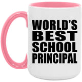 World's Best School Principal - 15oz Accent Mug Pink