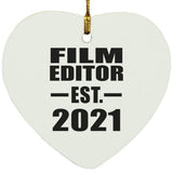 Film Editor Established EST. 2021 - Heart Ornament