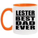 Lester Best Dad Ever - 11oz Accent Mug Orange