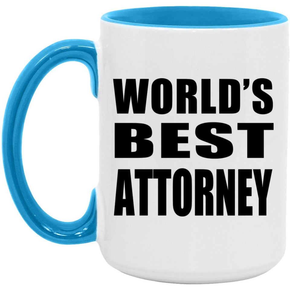 World's Best Attorney - 15oz Accent Mug Blue