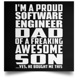 Proud Software Engineer Dad Of Awesome Son - Poster Square