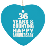 Happy 36th Anniversary 36 Years & Counting - Heart Ornament