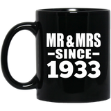 91st Anniversary Mr & Mrs Since 1933 - 11 Oz Coffee Mug Black