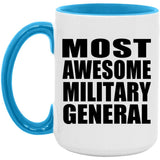 Most Awesome Military General - 15oz Accent Mug Blue