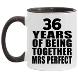 36th Anniversary 36 Years Of Being Mrs Perfect - 11oz Accent Mug Black
