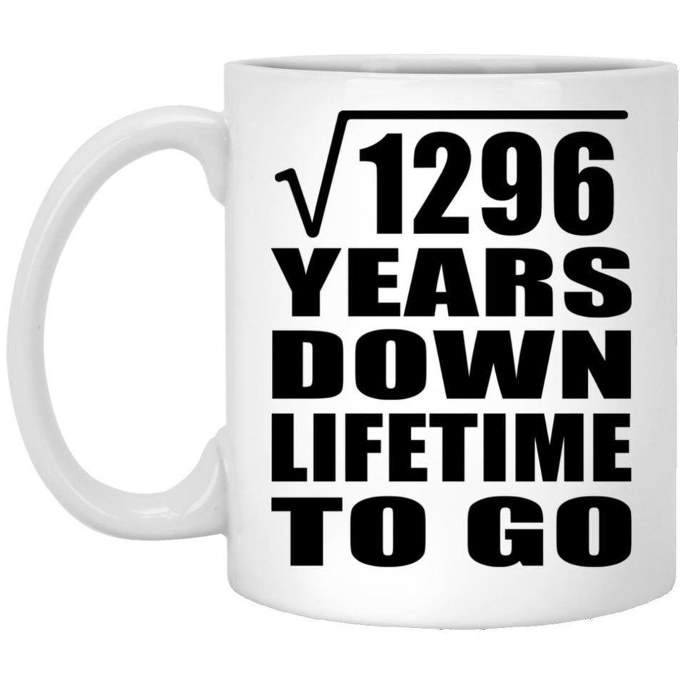 36th Anniversary Square Root of 1296 Years Lifetime To Go - 11oz Coffee Mug