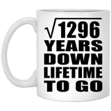36th Anniversary Square Root of 1296 Years Lifetime To Go - 11oz Coffee Mug