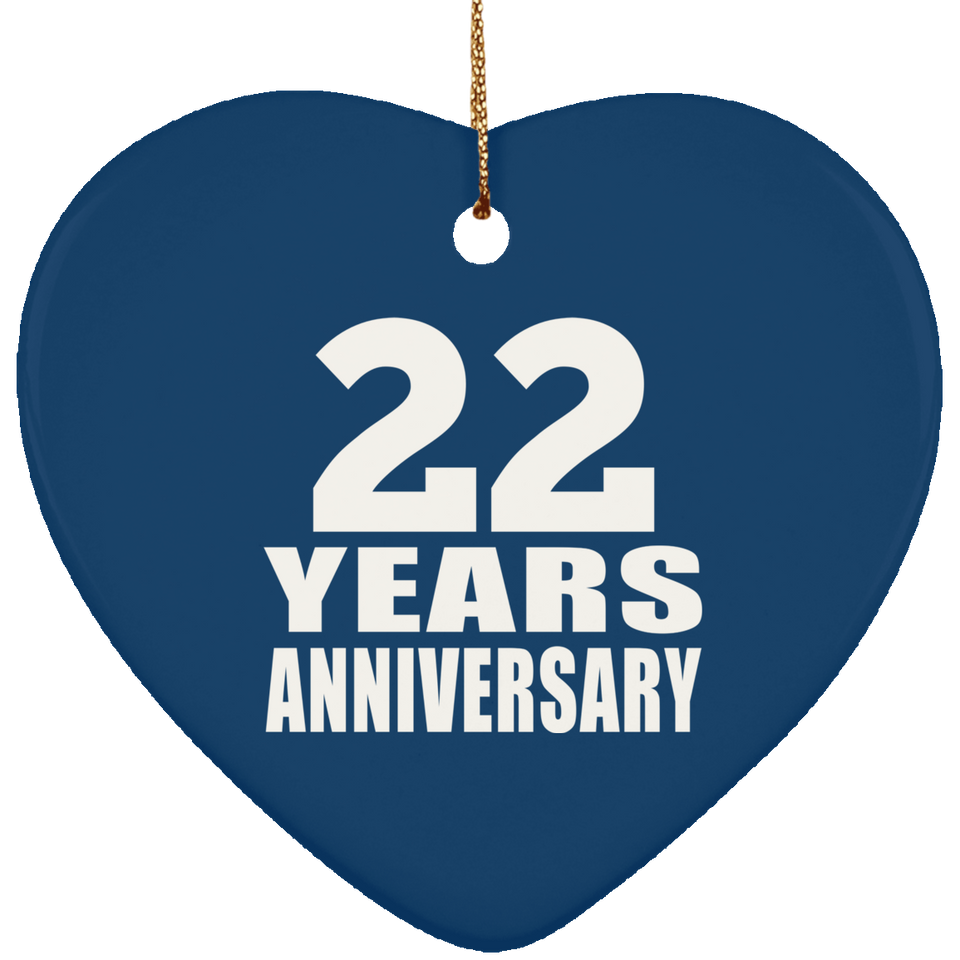 22nd Anniversary 22 Years - Heart Ornament