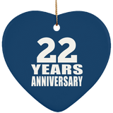 22nd Anniversary 22 Years - Heart Ornament