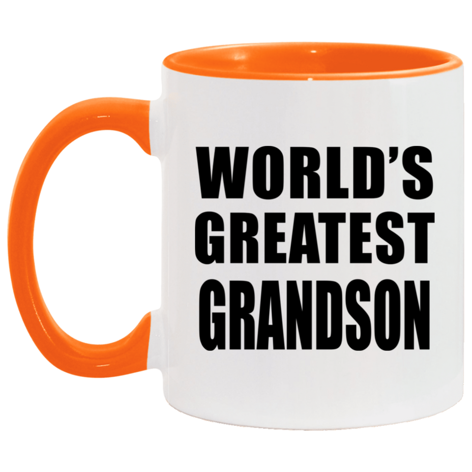 World's Greatest Grandson - 11oz Accent Mug Orange