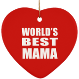 World's Best Mama - Heart Ornament