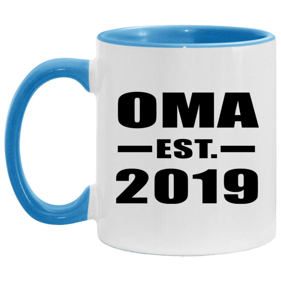 Oma Established EST. 2019 - 11oz Accent Mug Blue