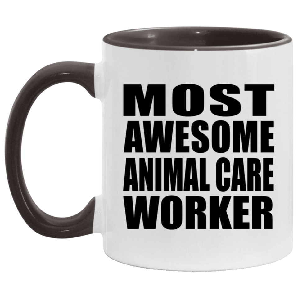 Most Awesome Animal Care Worker - 11oz Accent Mug Black