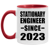 Stationary Engineer Since 2023 - 11oz Accent Mug Red