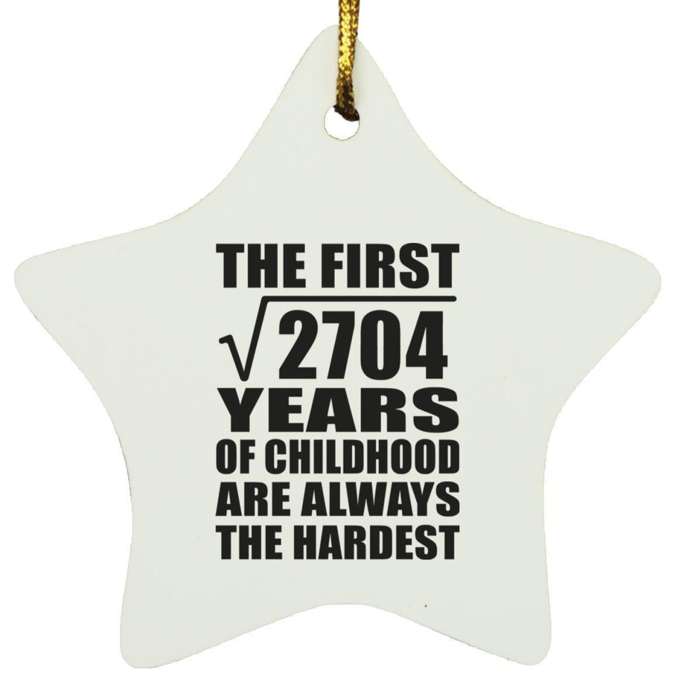 52nd Birthday Square Root of 2704 Years of Childhood - Star Ornament