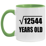 112th Birthday Square Root of 12544 Years Old - 11oz Accent Mug Green