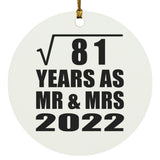 9th Anniversary Square Root of 81 Years As Mr & Mrs 2022 - Circle Ornament