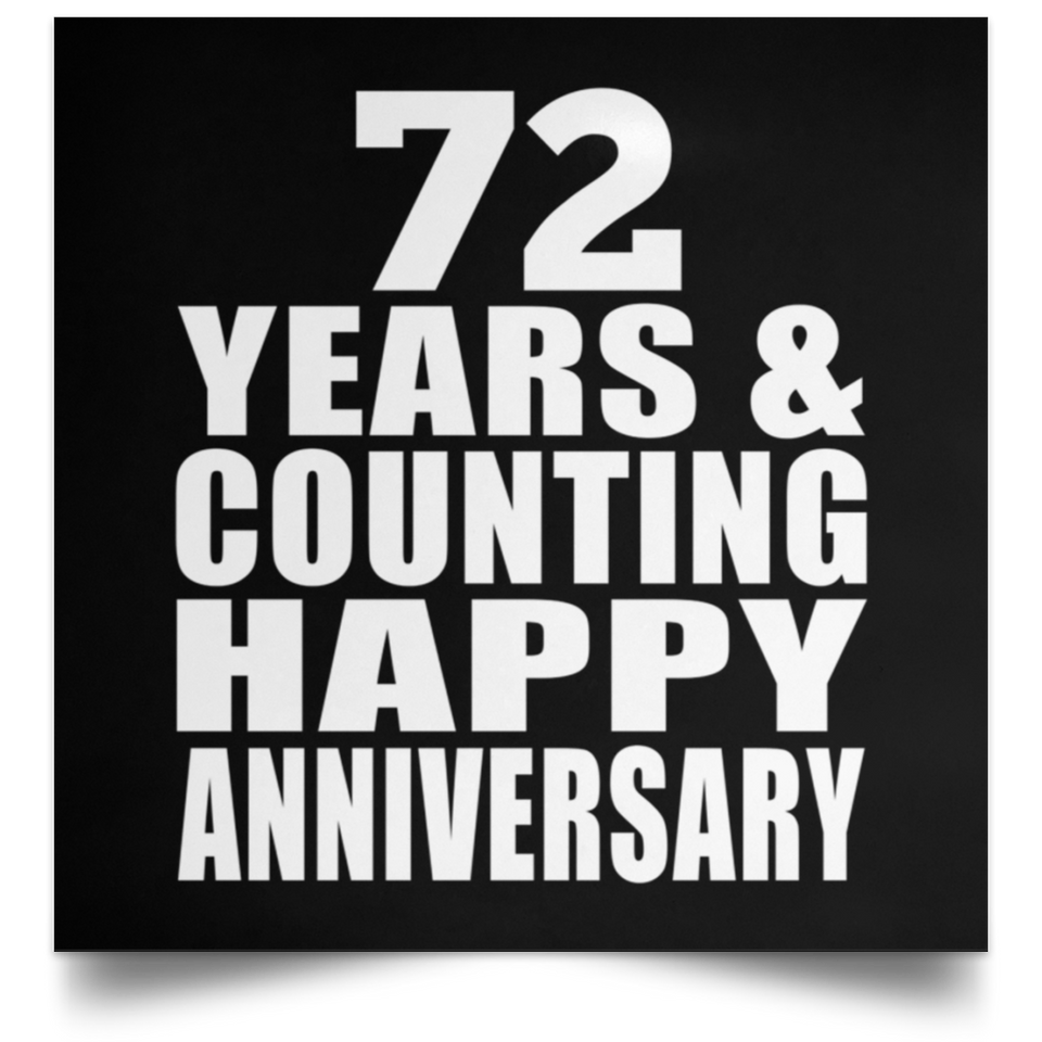 Happy 72nd Anniversary 72 Years & Counting - Poster Square