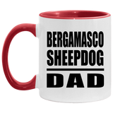 Bergamasco Sheepdog Dad - 11oz Accent Mug Red