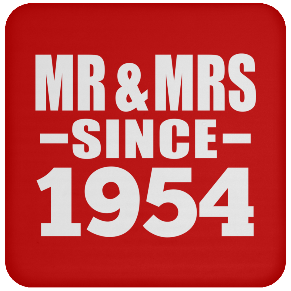70th Anniversary Mr & Mrs Since 1954 - Drink Coaster