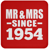 70th Anniversary Mr & Mrs Since 1954 - Drink Coaster