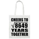93rd Anniversary Cheers To Square Root of 8649 Years Together - Tote Bag White
