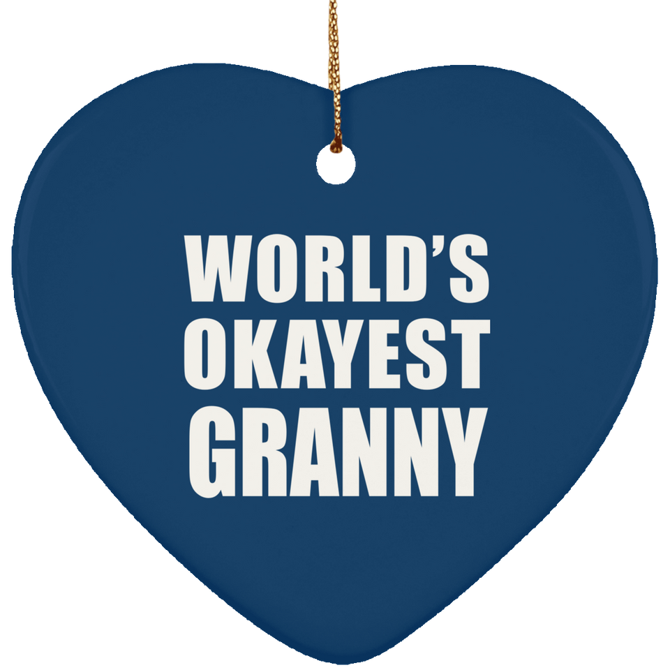 World's Okayest Granny - Heart Ornament