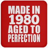 44th Birthday Made In 1980 Aged to Perfection - Drink Coaster