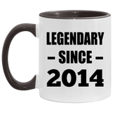 10th Birthday Legendary Since 2014 - 11oz Accent Mug Black