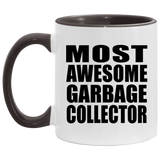 Most Awesome Garbage Collector - 11oz Accent Mug Black