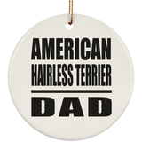 American Hairless Terrier Dad - Circle Ornament