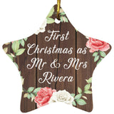 First Christmas As Mr & Mrs Rivera - Star Ornament A