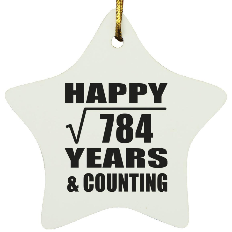 Happy 28th Anniversary Square Root of 784 Years & Counting - Star Ornament