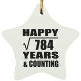 Happy 28th Anniversary Square Root of 784 Years & Counting - Star Ornament