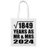 43rd Anniversary Square Root of 1849 Years As Mr & Mrs 2024 - Tote Bag White