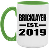 Bricklayer Established EST. 2019 - 15oz Accent Mug Green