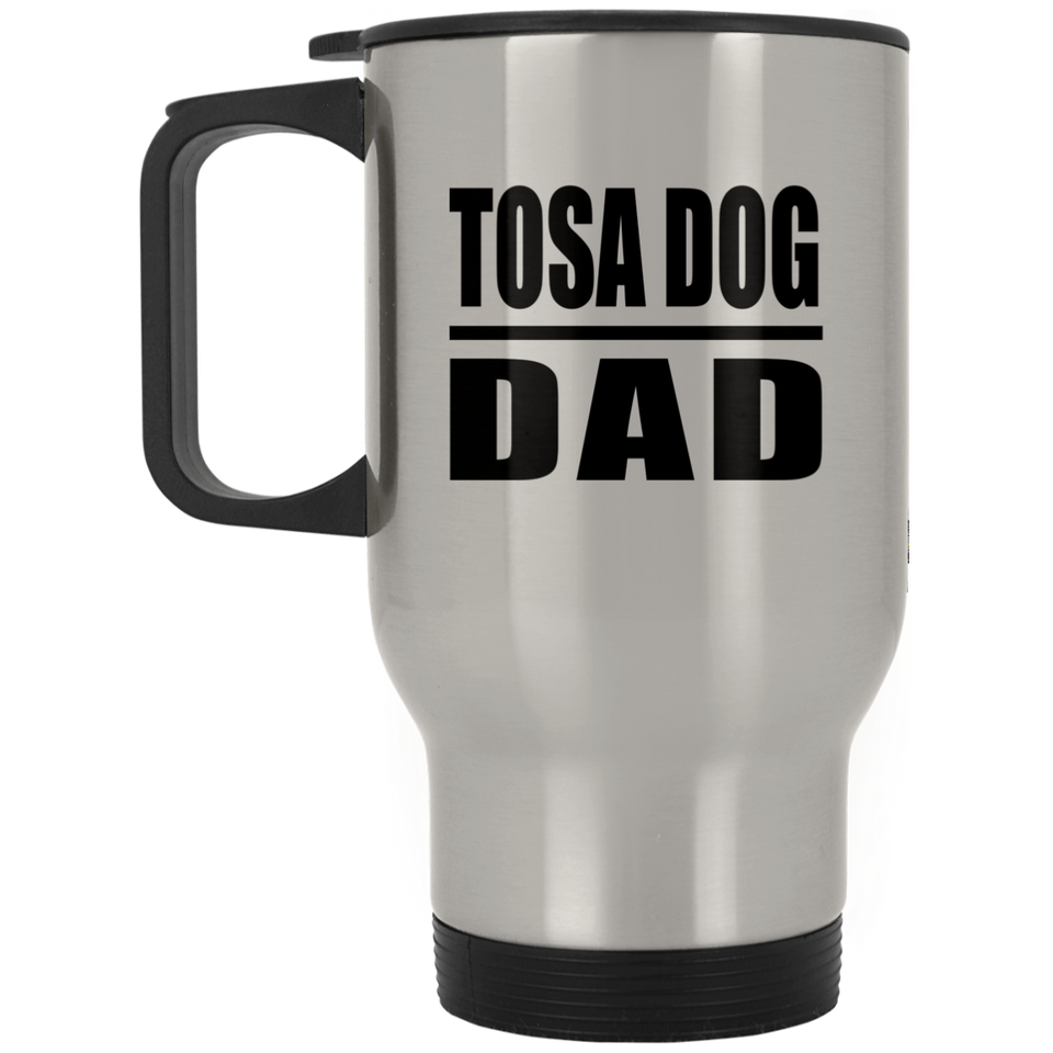 Tosa Dog Dad - Silver Travel Mug