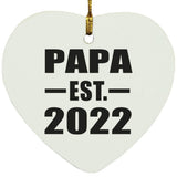 Papa Established EST. 2022 - Heart Ornament